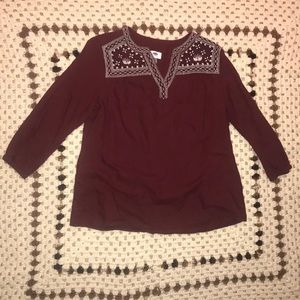 Maroon old navy blouse